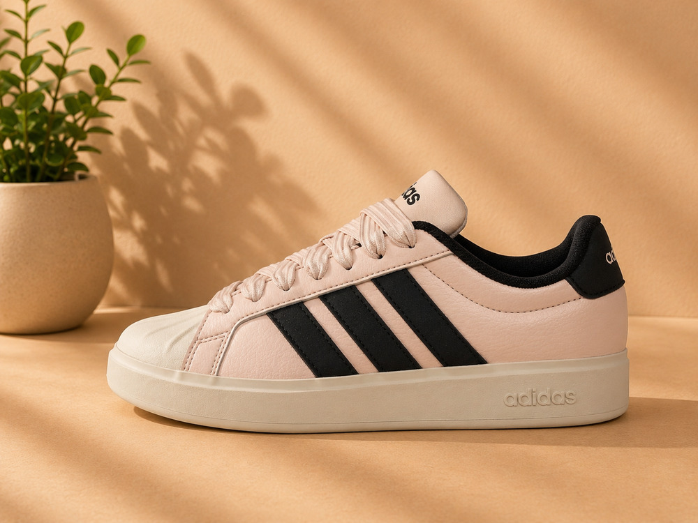NWT adidas Women's Streettalk Sneakers Blush Pink/Black/Wonder White Size 8
